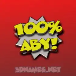 aby in 100 Percent style - 3D name wallpaper