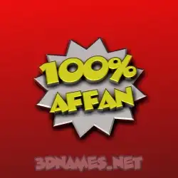 affan in 100 Percent style - 3D name wallpaper
