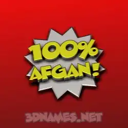 afgan in 100 Percent style - 3D name wallpaper