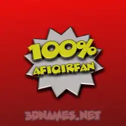 afiqirfan in 100 Percent style - 3D name wallpaper
