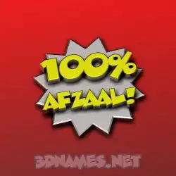 afzaal in 100 Percent style - 3D name wallpaper