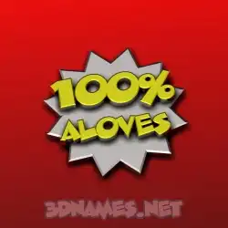 aloves in 100 Percent style - 3D name wallpaper