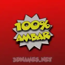 ambar in 100 Percent style - 3D name wallpaper