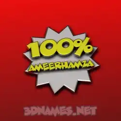 ameerhamza in 100 Percent style - 3D name wallpaper