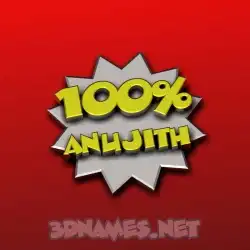anujith in 100 Percent style - 3D name wallpaper