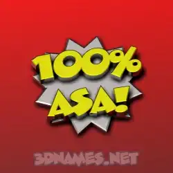 asa in 100 Percent style - 3D name wallpaper