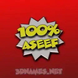 aseef in 100 Percent style - 3D name wallpaper