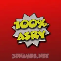 asry in 100 Percent style - 3D name wallpaper