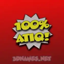atiq in 100 Percent style - 3D name wallpaper