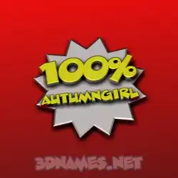 autumngirl in 100 Percent style - 3D name wallpaper