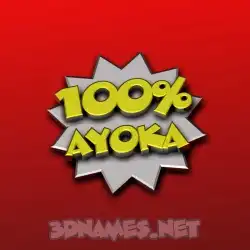 ayoka in 100 Percent style - 3D name wallpaper