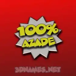 azade in 100 Percent style - 3D name wallpaper