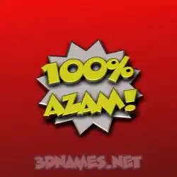 azam in 100 Percent style - 3D name wallpaper