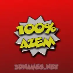 azem in 100 Percent style - 3D name wallpaper