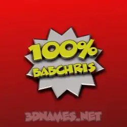 babchris in 100 Percent style - 3D name wallpaper