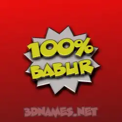 babur in 100 Percent style - 3D name wallpaper
