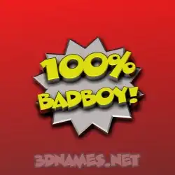 badboy in 100 Percent style - 3D name wallpaper