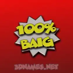 baig in 100 Percent style - 3D name wallpaper
