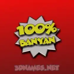 banyan in 100 Percent style - 3D name wallpaper
