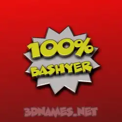 bashyer in 100 Percent style - 3D name wallpaper