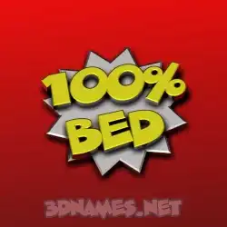 bed in 100 Percent style - 3D name wallpaper