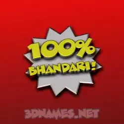 bhandari in 100 Percent style - 3D name wallpaper