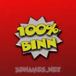 binn in 100 Percent style - 3D name wallpaper