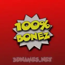bonez in 100 Percent style - 3D name wallpaper