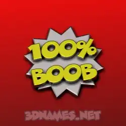 boob in 100 Percent style - 3D name wallpaper