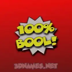 bool in 100 Percent style - 3D name wallpaper