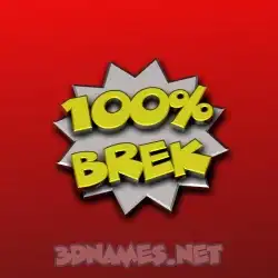 brek in 100 Percent style - 3D name wallpaper