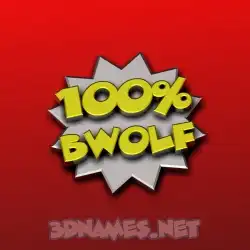 bwolf in 100 Percent style - 3D name wallpaper