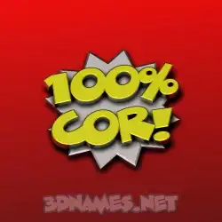 cor in 100 Percent style - 3D name wallpaper