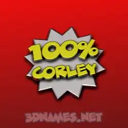 corley in 100 Percent style - 3D name wallpaper