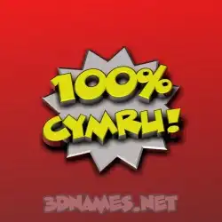 cymru in 100 Percent style - 3D name wallpaper