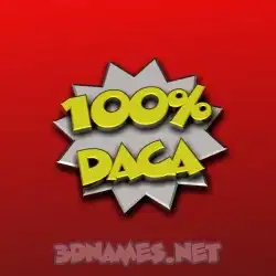 daca in 100 Percent style - 3D name wallpaper
