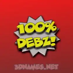 debz in 100 Percent style - 3D name wallpaper