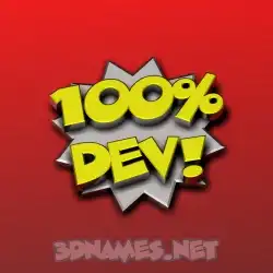 dev in 100 Percent style - 3D name wallpaper