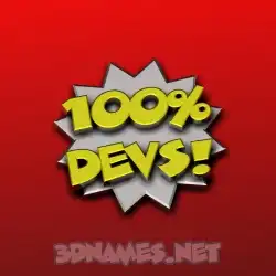 devs in 100 Percent style - 3D name wallpaper
