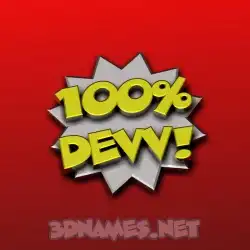 devv in 100 Percent style - 3D name wallpaper