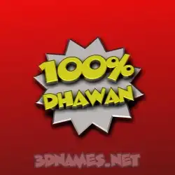 dhawan in 100 Percent style - 3D name wallpaper