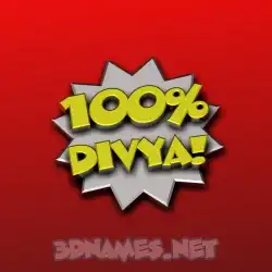 divya in 100 Percent style - 3D name wallpaper