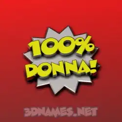 donna in 100 Percent style - 3D name wallpaper