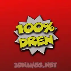 dren in 100 Percent style - 3D name wallpaper