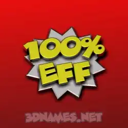 eff in 100 Percent style - 3D name wallpaper