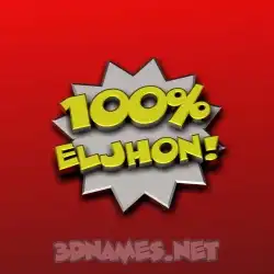 eljhon in 100 Percent style - 3D name wallpaper