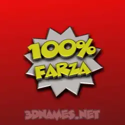 farza in 100 Percent style - 3D name wallpaper