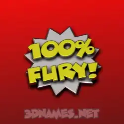 fury in 100 Percent style - 3D name wallpaper