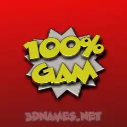 gam in 100 Percent style - 3D name wallpaper