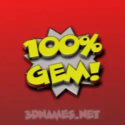 gem in 100 Percent style - 3D name wallpaper